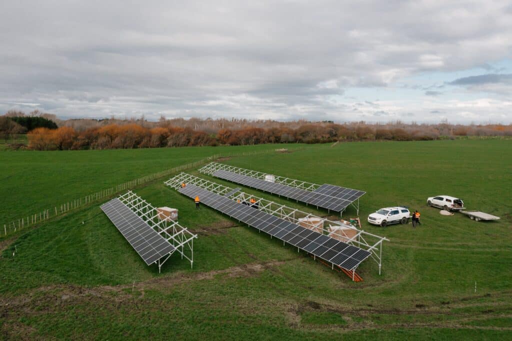 solar panels installed in field